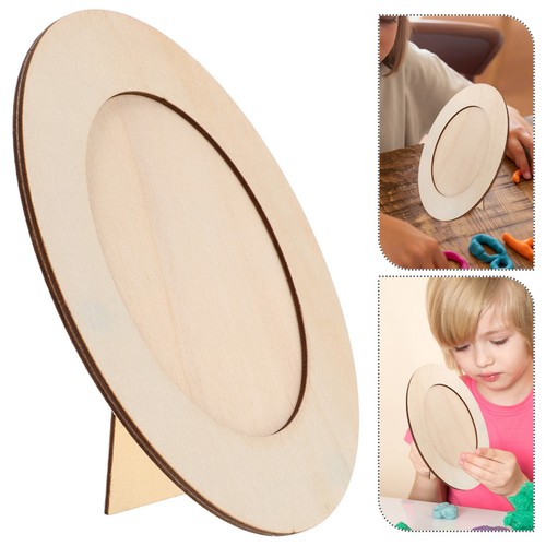 Unfinished wooden oval photo - wooden,