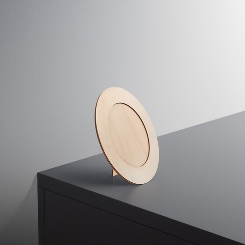 Unfinished wooden oval photo - wooden,
