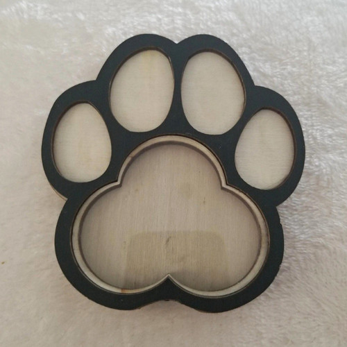 Wooden paw print plaque - plaque, photo