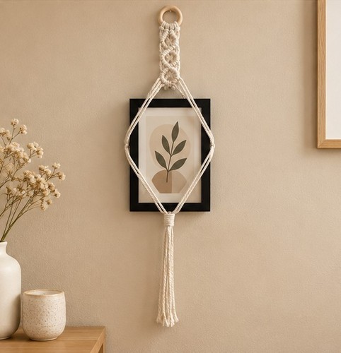 Macrame photo frame holder - photo,